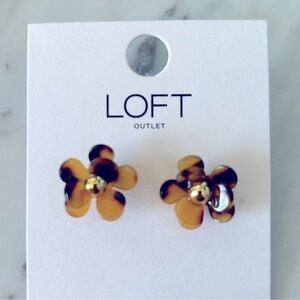 LOFT Tortoiseshell Floral Earrings with Gold Center